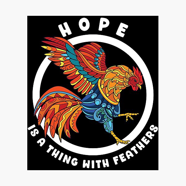 Item preview, Hope Is A Thing With Feathers Colorful Stylized Rooster for Dark Colors designed and sold by designsmostfowl.