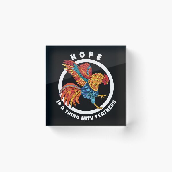 Item preview, Hope Is A Thing With Feathers Colorful Stylized Rooster for Dark Colors designed and sold by designsmostfowl.