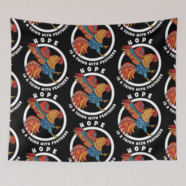 Item preview, Hope Is A Thing With Feathers Colorful Stylized Rooster for Dark Colors designed and sold by designsmostfowl.