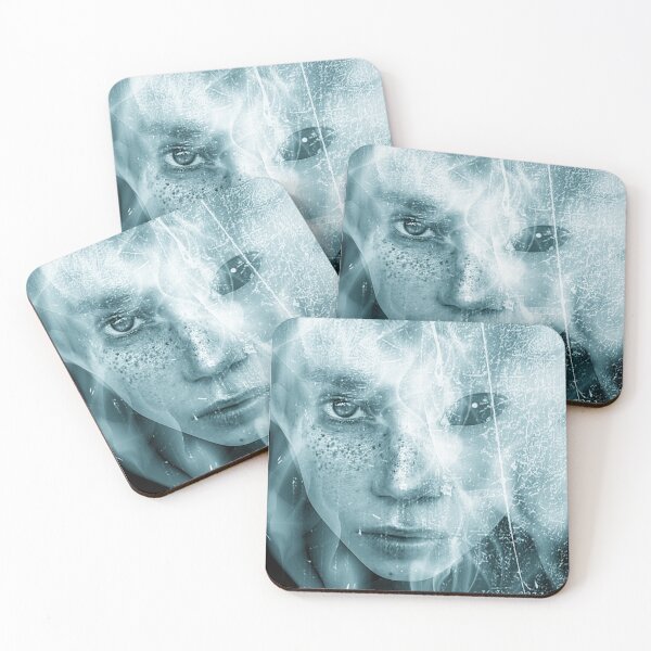 Item preview, 'Alienated Blue' by Helen V James. Alien Human Portrait digital art designed and sold by helenvjames.