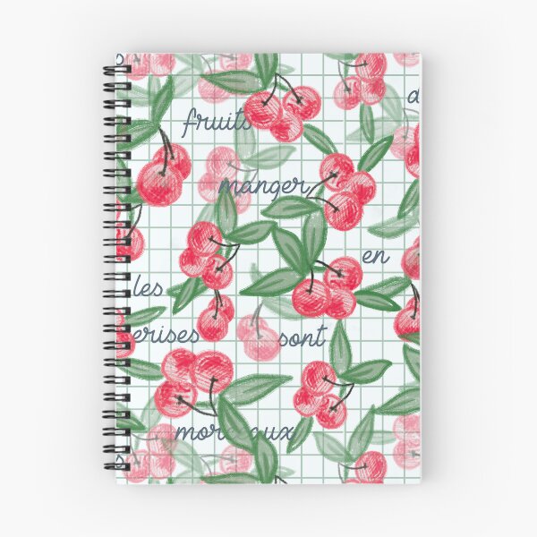 Item preview, cherries with french text in white designed and sold by NEWGARDEN STUDIO.