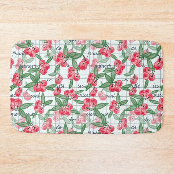 Item preview, cherries with french text in white designed and sold by NEWGARDEN STUDIO.