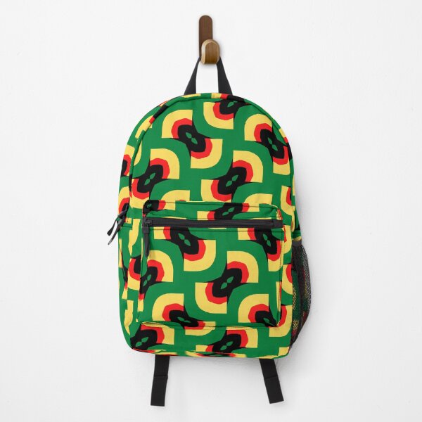 Item preview, Red, Green and Black Fan Shape on Green Background Pattern designed and sold by MimsTees.