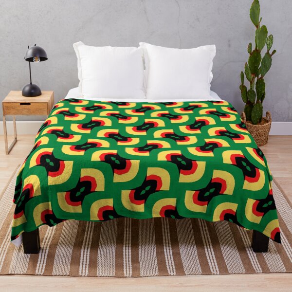 Item preview, Red, Green and Black Fan Shape on Green Background Pattern designed and sold by MimsTees.