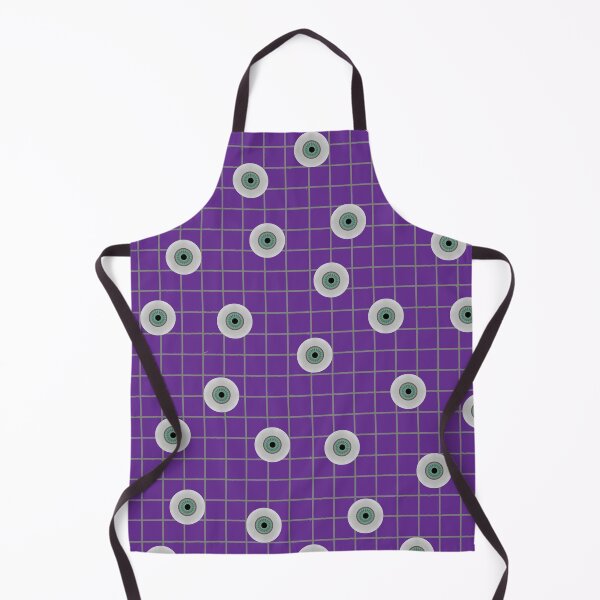 Item preview, Creepy Green Eyeballs On Purple Grid designed and sold by ColorZoo.
