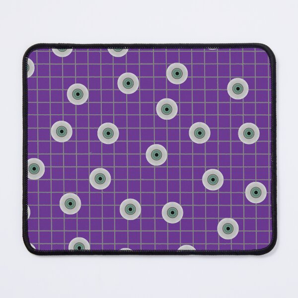 Item preview, Creepy Green Eyeballs On Purple Grid designed and sold by ColorZoo.