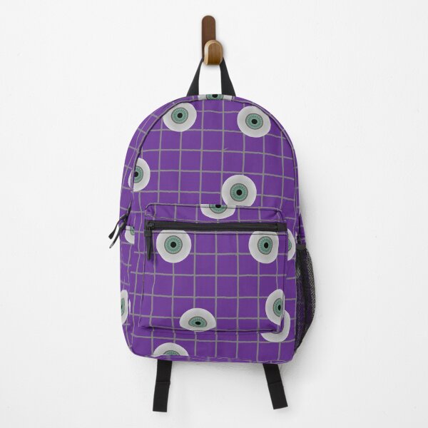 Item preview, Creepy Green Eyeballs On Purple Grid designed and sold by ColorZoo.