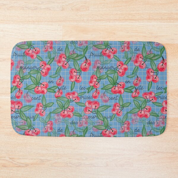 Item preview, cherries with french text in white designed and sold by NEWGARDEN STUDIO.