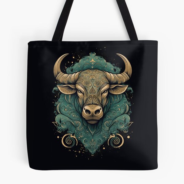 Artikelvorschau, Vintage-Stil Stier Sternzeichen Kunst, Stier Sternzeichen Geschenk, Vintage Bull Art entworfen und verkauft von ADGFX.