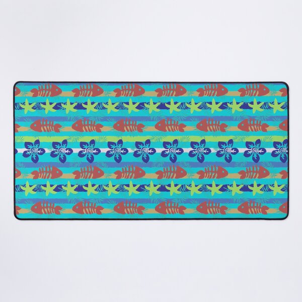 Item preview, Tropical Fiesta Stripe with Fishbones and Starfish designed and sold by creativebeeshop.