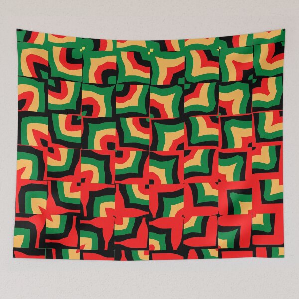 Item preview, Red, Green, Black and Gold Pan African Repeat Pattern designed and sold by MimsTees.