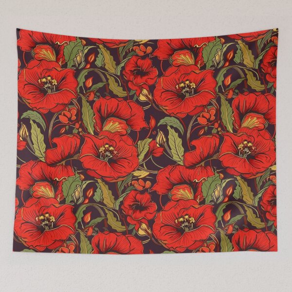 Item preview, Patrón de flor de amapola roja designed and sold by Pickaside77.