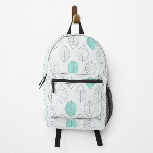 Item preview, Silver & Mint Modern Leaves Pattern designed and sold by tanyadraws.