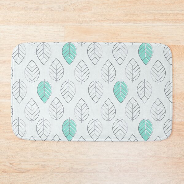 Item preview, Silver & Mint Modern Leaves Pattern designed and sold by tanyadraws.