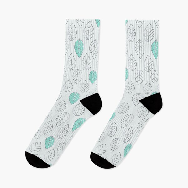 Item preview, Silver & Mint Modern Leaves Pattern designed and sold by tanyadraws.
