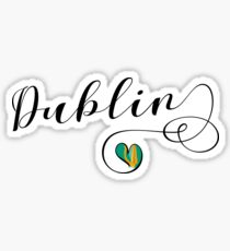 Heart Dublin, Dublin Flag, I Love Dublin, Ireland Sticker