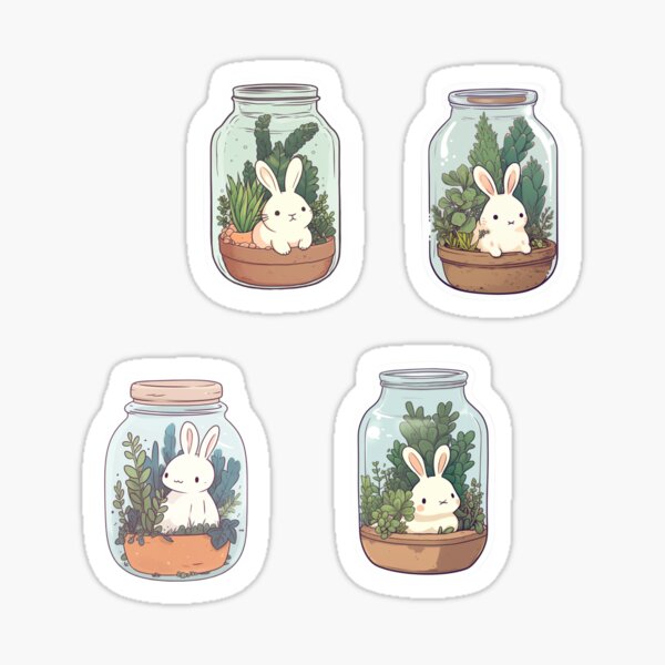 Item preview, bunny sticker pack designed and sold by vintageteahouse.