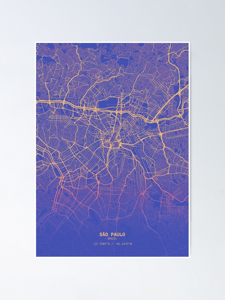 Thumbnail 1 von 3, Poster, São Paulo Synthwave Map designt und verkauft von dotperinchart.