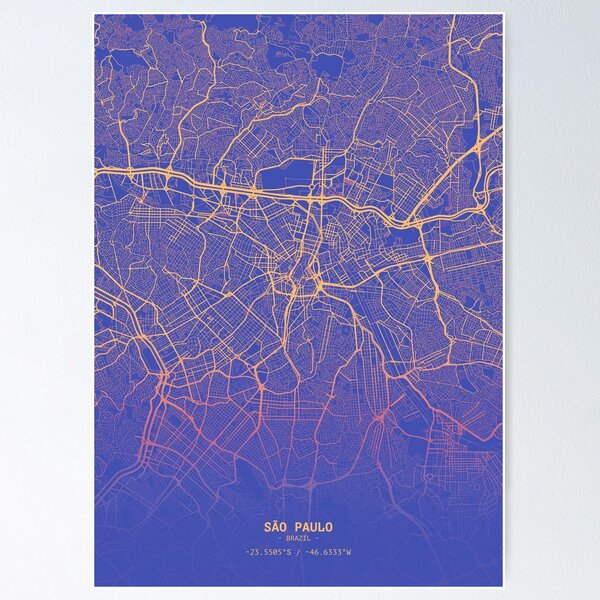 Item preview, São Paulo Synthwave Map designed and sold by dotperinchart.