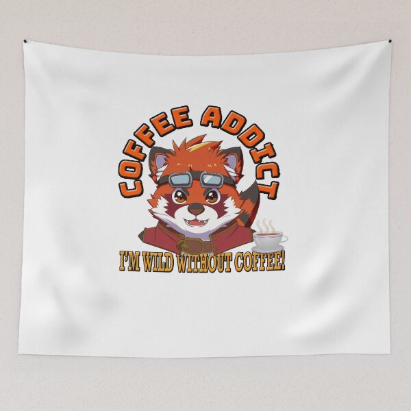 Item preview, Kawaii Red Panda Coffee Addict I'm Wild Without Coffee designed and sold by Angelle55.