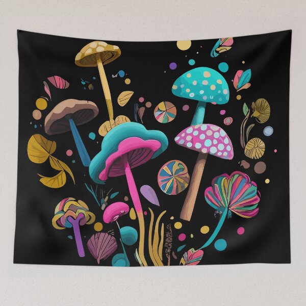 Item preview, Beautiful Cozy Psychedelic Magic Mushrooms | Vibrant Mushroom Fantasy | Mind Exploration designed and sold by mindexploration.