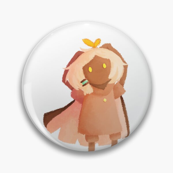 Item preview,  A yellow butterfly rests on a lonely moth's head in daylight prairie (chibi) - Sky Children of the Light (white background)  designed and sold by NailBroken.