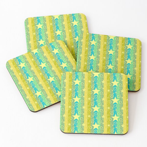 Item preview, Artticarlo Stars with Swirls Multicolor Vertical Stripes Half-drop Repeat 5748 designed and sold by Art in My Loft.