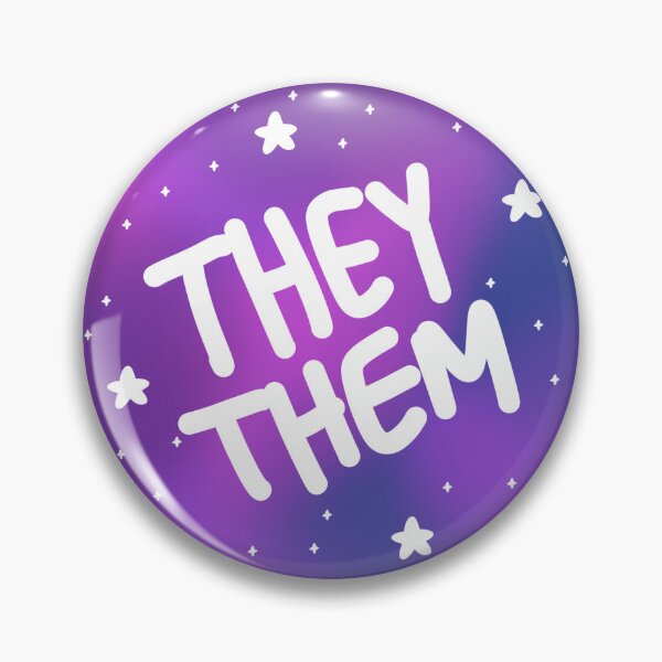Item preview, They/them space pronoun pin designed and sold by dreamsclouds.