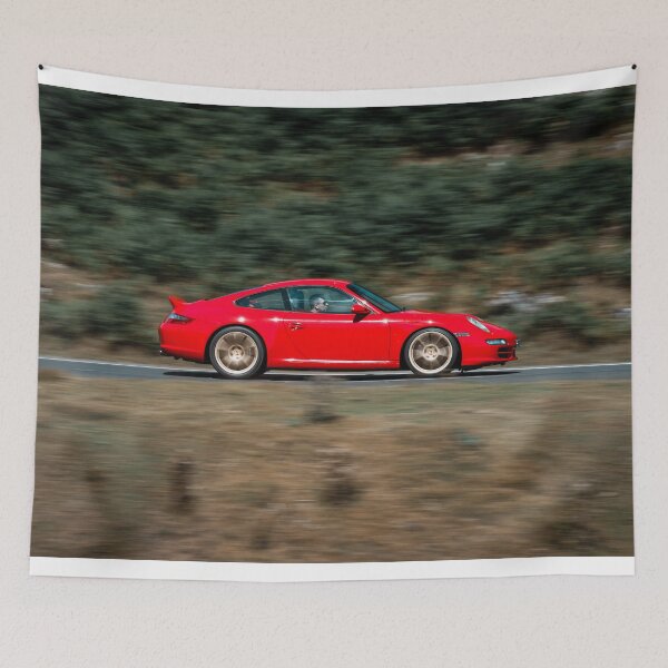 Item preview, Red Porsche 911 cruising in welsh mountains  designed and sold by gaborfuto.