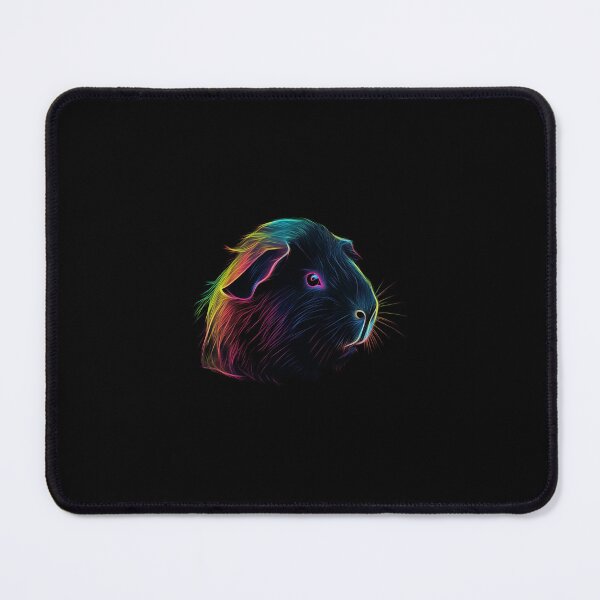 Item preview, Neon line art guinea pig portrait designed and sold by SBSkinnyPigs.