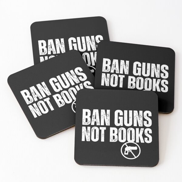 Item preview, Ban Guns Not Books White Text Slogan Design designed and sold by EarthArtDesigns.