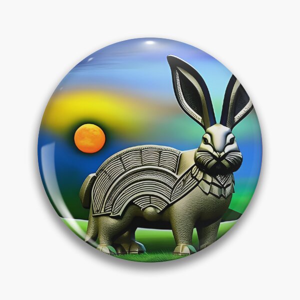 Item preview, Surreal Celtic Iron Rabbit in the Countryside at Sunset designed and sold by DreamyEscapism.