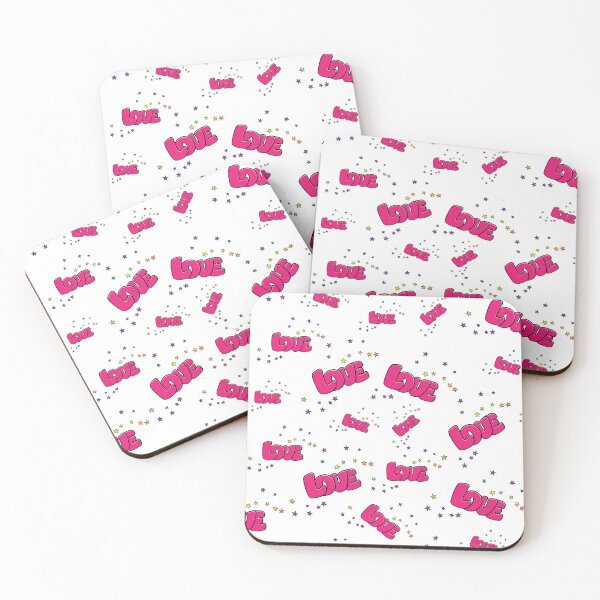 Item preview, Pink Love and Stars Pattern on White designed and sold by HectorCantres.