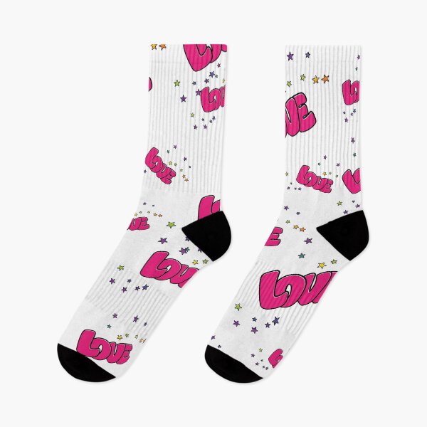 Item preview, Pink Love and Stars Pattern on White designed and sold by HectorCantres.