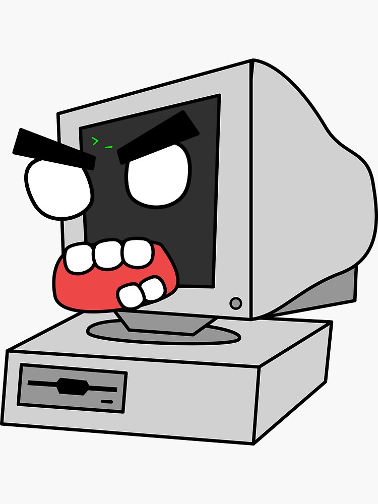 angry zombie retro PC by shortstack