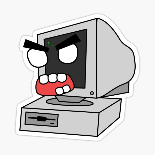 angry zombie retro PC Sticker