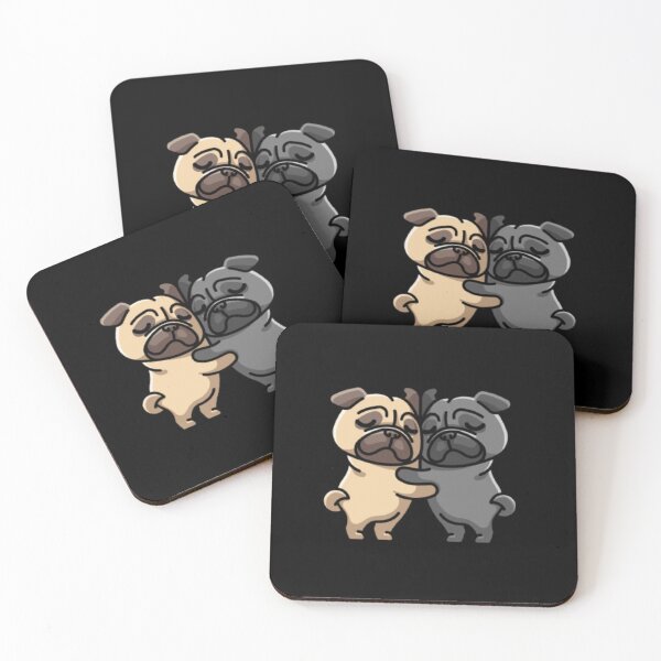 Item preview, Two pugs hugging each others  designed and sold by THISPUGVIBE.