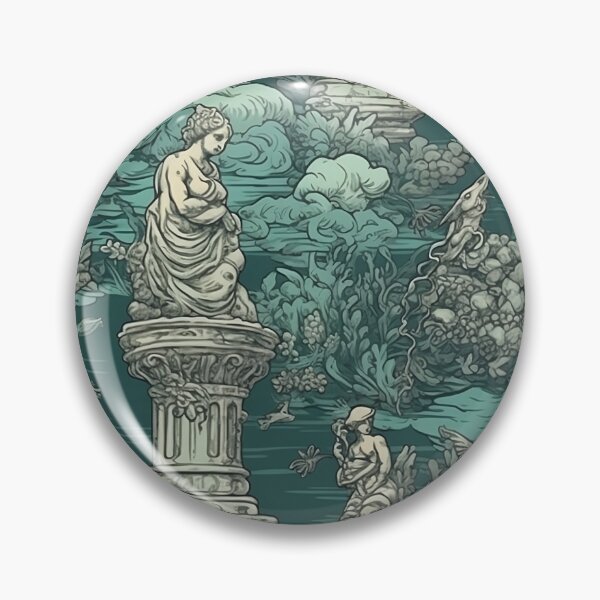 Item preview, Underwater Ancient Statues Pattern designed and sold by RooArtistry.