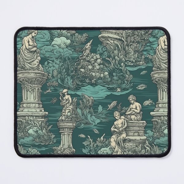 Item preview, Underwater Ancient Statues Pattern designed and sold by RooArtistry.