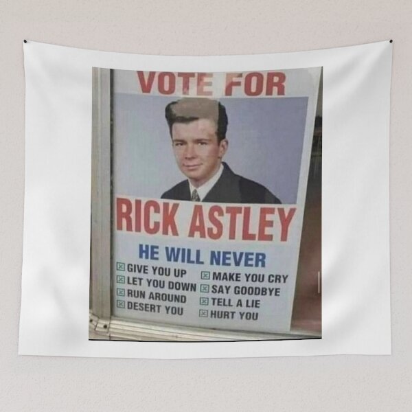 Item preview, Vote for Rick Astley meme designed and sold by Thehuskysshop.