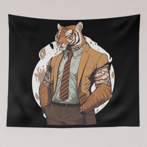 Item preview, Cool tiger wearing suit and tie designed and sold by Colorful Dreams.