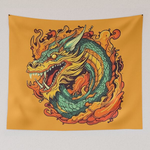 Item preview, Chinese Dragon Fire Aura Cartoon Style designed and sold by Arncil.