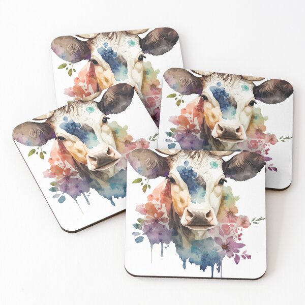 Item preview, A Floral Bohemian Cow Watercolor - Boho Animals designed and sold by GVRDesign.