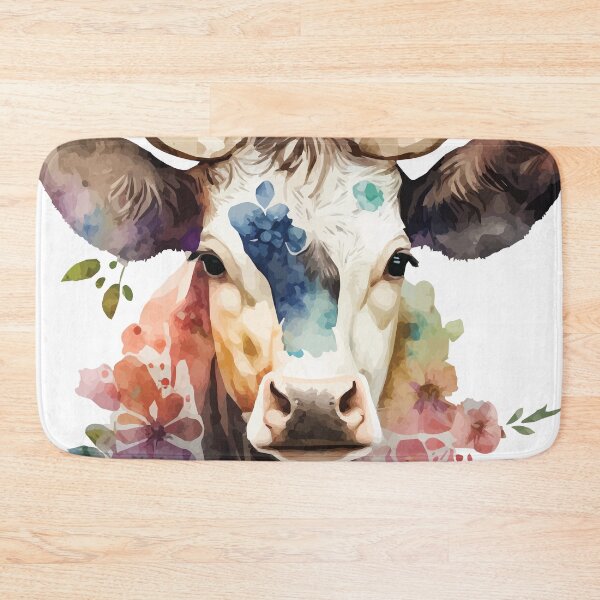 Item preview, A Floral Bohemian Cow Watercolor - Boho Animals designed and sold by GVRDesign.