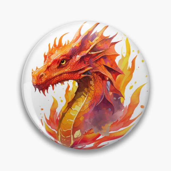Item preview, Fire Elemental Dragon Watercolor designed and sold by Art-by-Aelia.