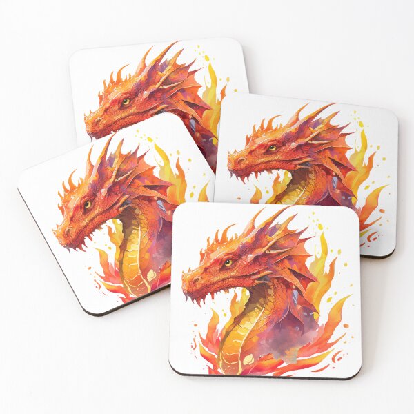 Item preview, Fire Elemental Dragon Watercolor designed and sold by Art-by-Aelia.