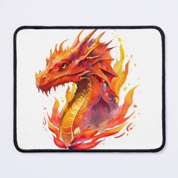 Item preview, Fire Elemental Dragon Watercolor designed and sold by Art-by-Aelia.