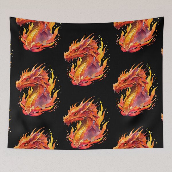 Item preview, Fire Elemental Dragon Watercolor designed and sold by Art-by-Aelia.