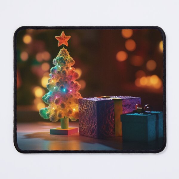 Item preview, Copy of Toy mini Christmas tree and gift box, neon lighting, bokeh background 3 designed and sold by jetaiart.