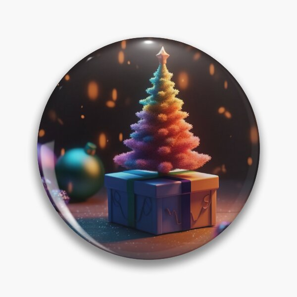 Item preview, Toy mini Christmas tree and gift box, neon lighting, bokeh background 5 designed and sold by jetaiart.